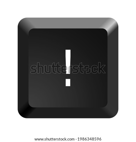 Button with symbol exclamation mark, bang. Icon Vector Illustration. 