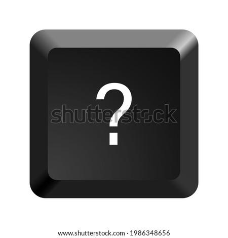 Button with symbol question mark. Icon Vector Illustration. 