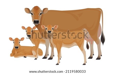 Similar – Image, Stock Photo Dairy cows with calves in Germany