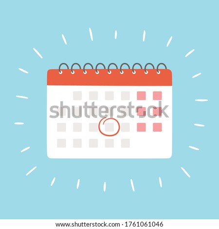Calendar with selected date. Isolated vector illustration