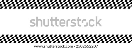 Race checker flag seamless pattern. Black and white rally texture. Checkerboard finish f1 design pattern. Inclined lines. Vector Illustration on white background.