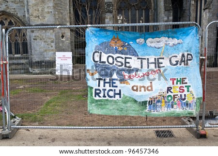 EXETER - FEBRUARY 11: A banner saying \