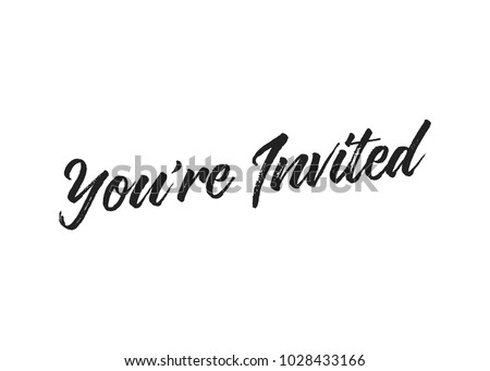 You're Invited Vector Text Background Foto stock © 