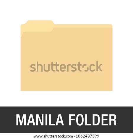 Manila Yellow Folder Icon, Yellow Folder, Office Folder, File Cabinet Folder Vector Illustration