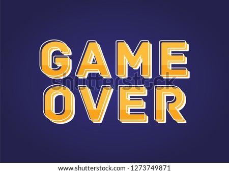 Game Over, Video Game, Vector Text Illustration Background