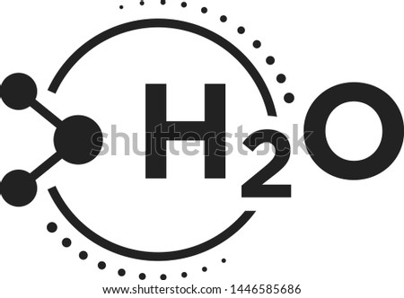 Water H2O, H2O, Science, Water Symbol, Molecule Symbol Vector  Logo Illustration Background