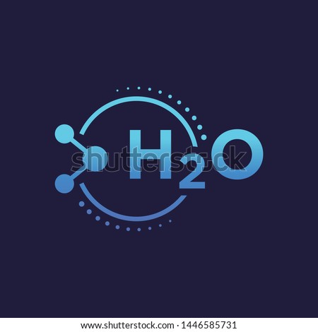 Water H2O Molecule Symbol Vector  Logo Illustration Background