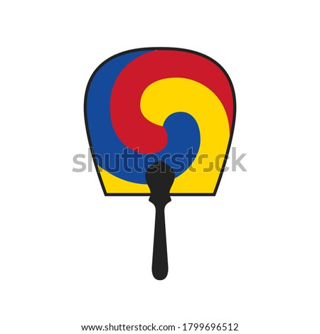 Traditional South Korean Fan, Handheld Fan, Vector Illustration Background