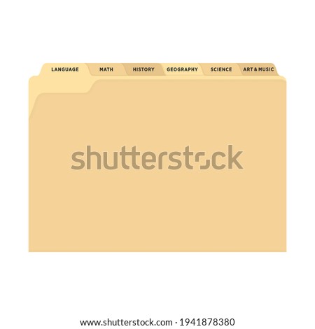 Manila Yellow Folder Vector, Yellow Folder, School Binder, Office Folder, Folder Organizer, Document Icon, File Cabinet Paper, Vector Illustration 