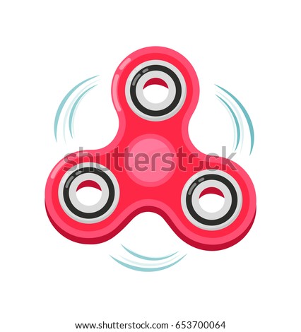 Hand spinner. Hand fidget  finger spinner tricks concept.Vector flat cartoon illustration modern style icon design. Isolated on white background