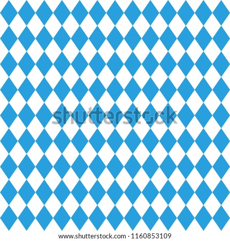 Octoberfest pattern. October munich fest background. Rhomb blue ornament. Seamless traditional German pattern