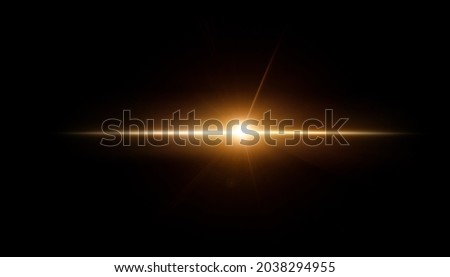 Easy to add lens flare effects for overlay designs or screen blending mode to make high-quality images. Abstract sun burst, digital flare, iridescent glare over black background. Photo stock © 