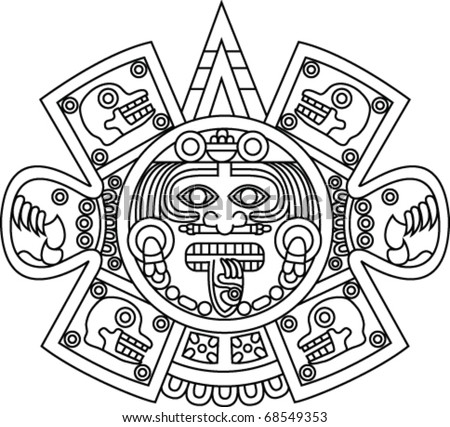 Aztec Sun Stock Vector Illustration 68549353 : Shutterstock