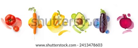 Similar – Image, Stock Photo Food background with salad plates. Fresh green salad ingredients. Salad topping: seeds,nuts and berries. Healthy food.