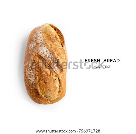 Similar – Image, Stock Photo Home-baked bread top view. Sourdough bread buns.