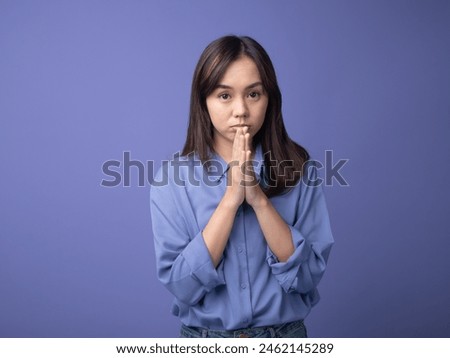 Similar – Image, Stock Photo Woman against the light relaxes after dancing in the dance studio