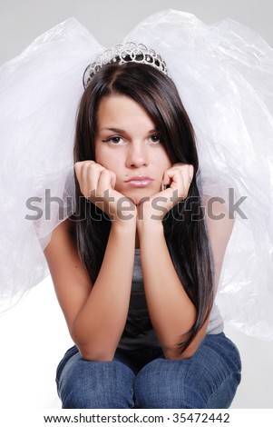 Sad bride princess