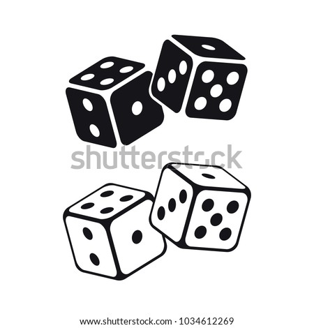  Dice cubes on white background. Vector illustration.