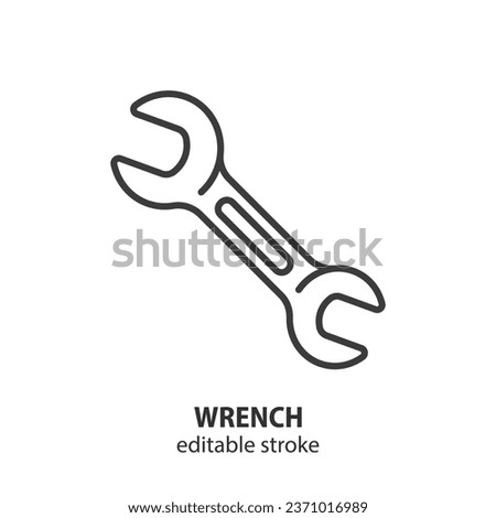 Wrench line icon. Tool vector illustration. Editable stroke.