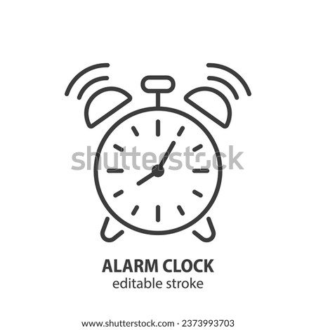 Alarm clock line icon. Time measurement symbol. Vector illustration. Editable stroke.