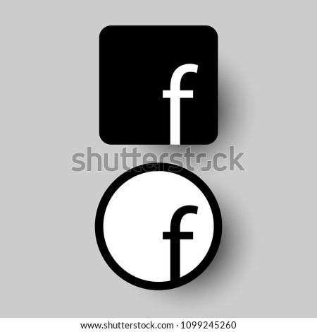 Set for letter F. Flat web icon or sign isolated on grey background. 
