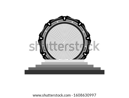 Stargate icon, portal gate logo concept alien construction isolate on transparent background. Spatial entrance time machine icon, extraterrestrial teleportation concept