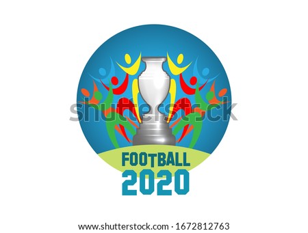 European football cup 2020. Sports trophy concept, logo graphic design, vector isolated on white background 