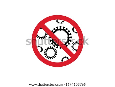 Sign caution coronavirus. Stop coronavirus. Coronavirus outbreak. Coronavirus danger and public health risk disease and flu outbreak. Pandemic medical concept with dangerous cells. Vector isolated