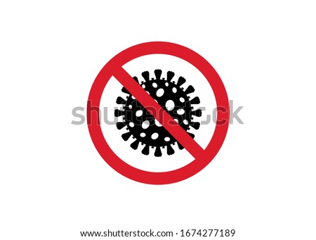 Sign caution coronavirus. Stop coronavirus. Coronavirus outbreak. Coronavirus danger and public health risk disease and flu outbreak. Pandemic medical concept with dangerous cells. Vector isolated