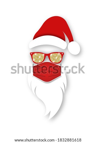Similar – Image, Stock Photo Merry Christmas.Protective surgical mask with christmas ornament