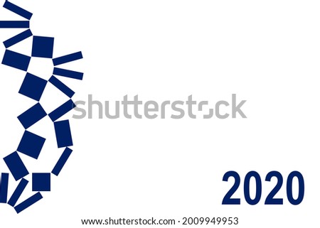 2020 blue template, banner sport concept vector isolated on white background 