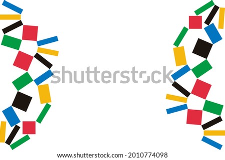 colorful frame sport template, geometric shape frame border with copy space, vector isolated on white background 