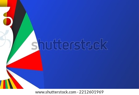 Football championship 2024 blue background vector stock illustration. Banner template emblem on colourful line Abstract background. Poster soccer or football Championship template. Europe 2024