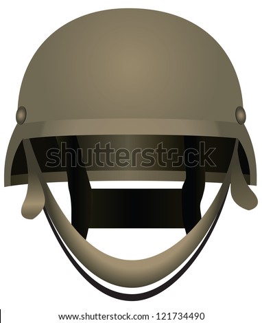 Modern combat helmets. Military equipment. Vector illustration.