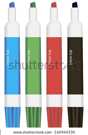 Set of colored markers for information office of the board. Vector illustration.