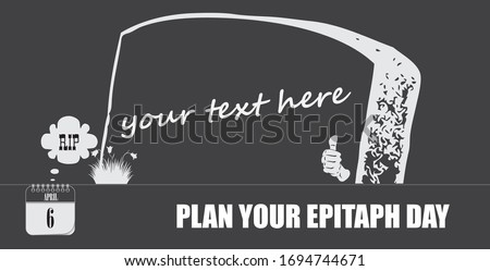 Post card for event april day Plan Your Epitaph Day