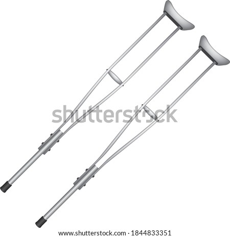 Standard medical crutches for disabled people. Medical equipment