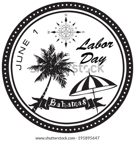 Labor Day Bahamas first of June. Vector holiday symbol.