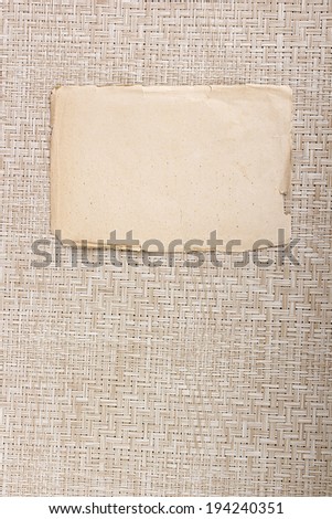 Piece of paper on the decorative background.