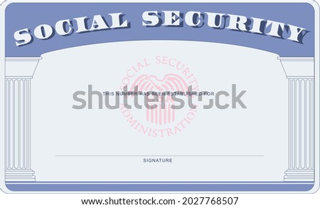 Social security card document form with place for signature and citizen number