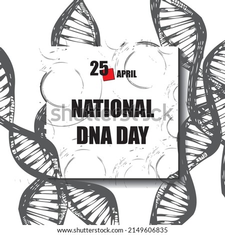 April National DNA Day calendar event related to science, medicine, technology and human studies