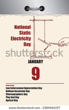 Old style multi-page tear-off calendar for National Static Electricity Day