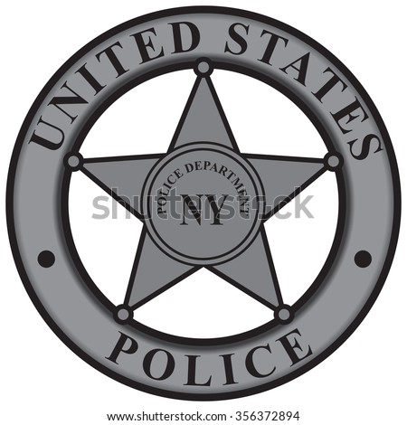 Police badge New York Police Department. Vector illustration.