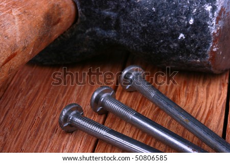 Nails for civil work against wooden boards.