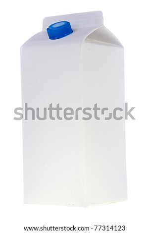 White milk or juice carton box isolated on a white background.