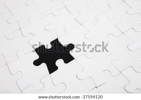 Puzzle one black  piece missing