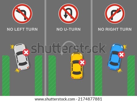 Traffic regulation tips and rules. Signs and road markings meaning. 
