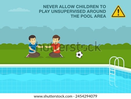 Safety rule for kids. Two male kids playing 