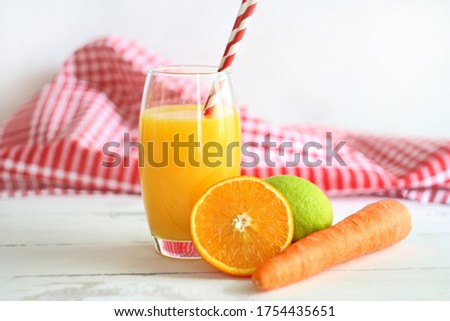 Similar – Image, Stock Photo Detox drinks with orange and currant