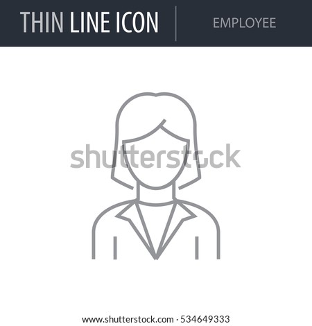 Symbol of Employee Thin line Icon of Different People. Stroke Pictogram Graphic for Web Design. Quality Outline Vector Symbol Concept. Premium Mono Linear Beautiful Plain Laconic Logo